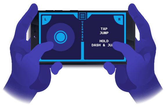 Illustration of the blue player character