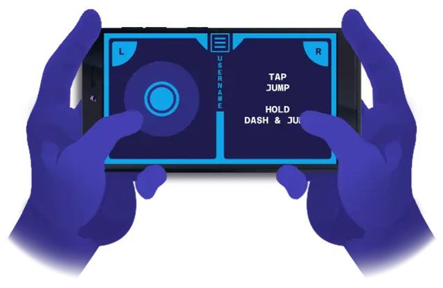 Illustration of the blue player character